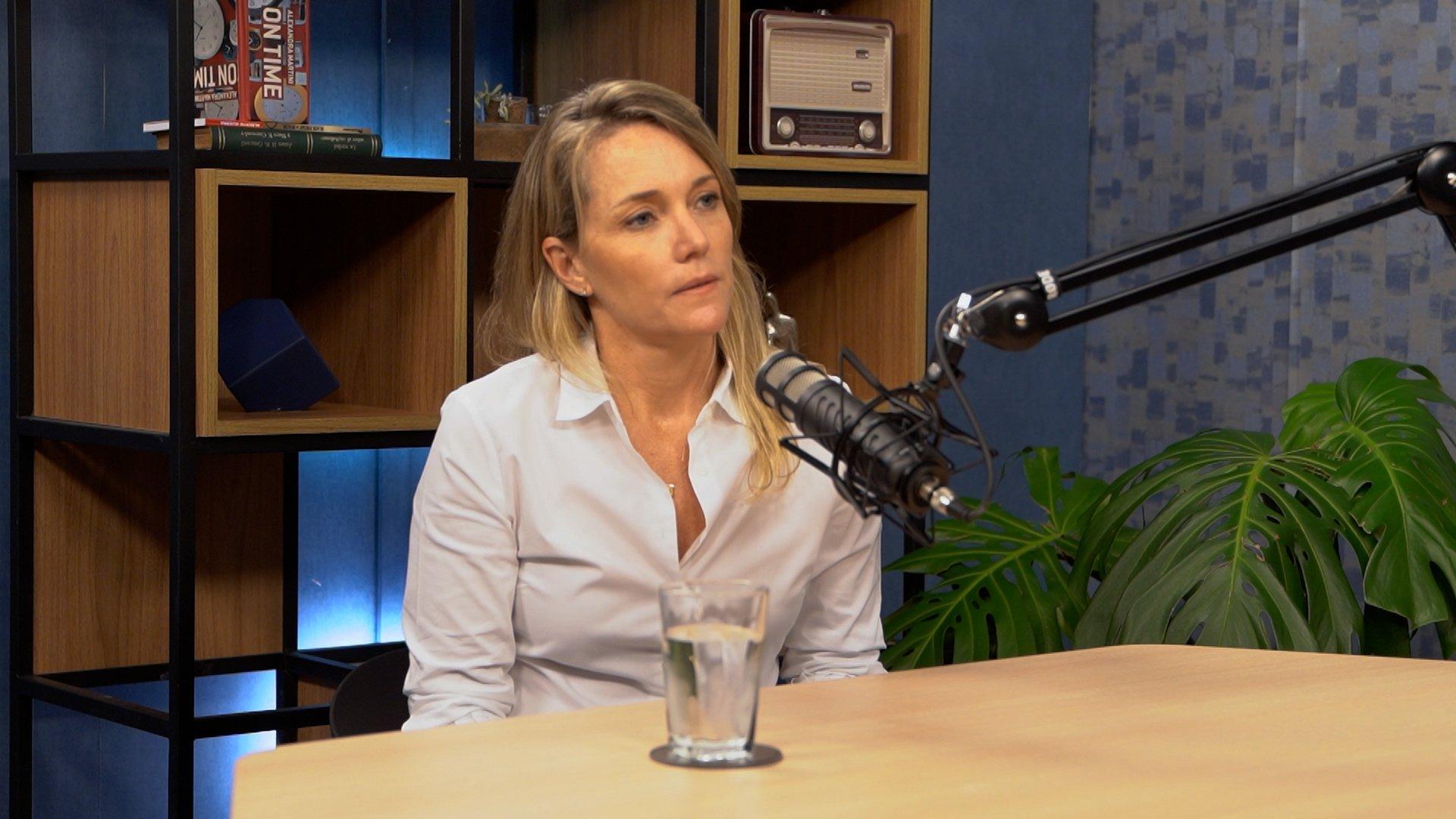 Claudia Woods, durante gravação do talk show EXAME IN: flexibilidade é a nova palavra de ordem (Exame/Reprodução)