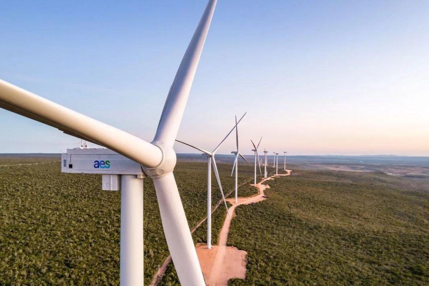 Parque eólico da AES Brasil, na Bahia: Empresa foi colocada à venda pela controladora americana neste ano (AES Brasil/Divulgação)