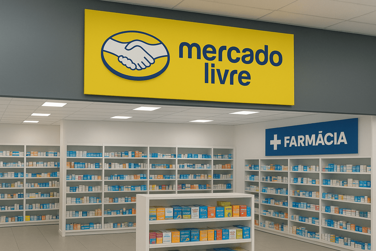 MELI: Valor total de vendas feitas na plataforma já é superior a todo o mercado farmacêutico no Brasil (Imagem gerada por inteligência artificial)